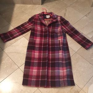 Avoca purple and pink plaid coat, small